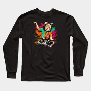 Cat DJ - Splash 90s - DJ Cat - Deadmau5 - Deadmouse Long Sleeve T-Shirt